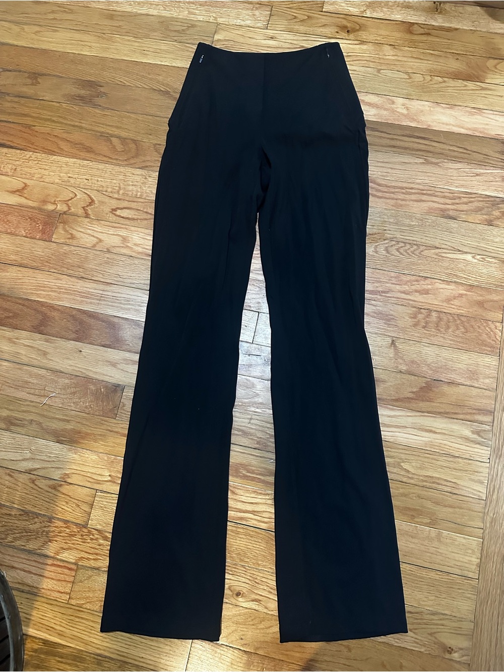 Lululemon Black Flare Leggings Zip Side Pockets High Waist 2